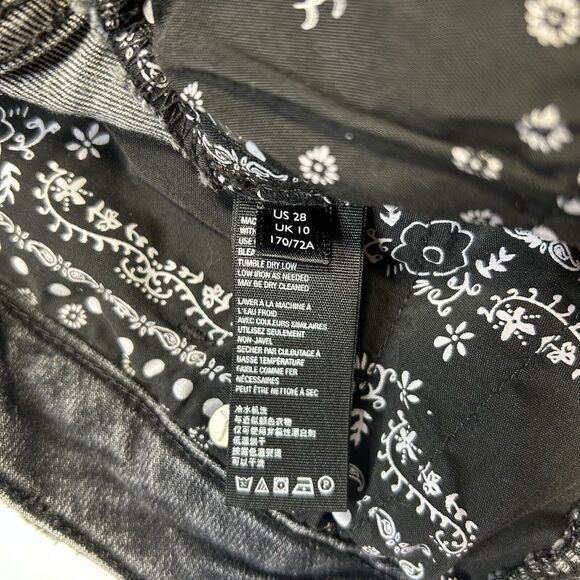 WE THE FREE Crvy Distressed Hi-Rise Button Fly Cut Off Jean Shorts 28 Black - Picture 5 of 9